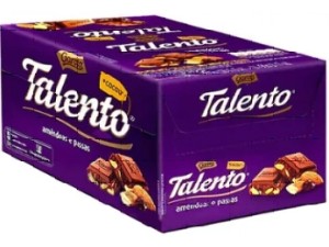 Tablete Talento Roxo Amêndoas 85g c/12 - Garoto
