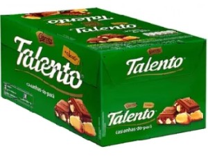 Tablete Talento Verde Castanhas 85g c/12 - Garoto