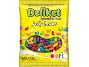 Bala de Goma Confeitada Deliket Jelly Beans Frutas Sortidas 500g - Dori