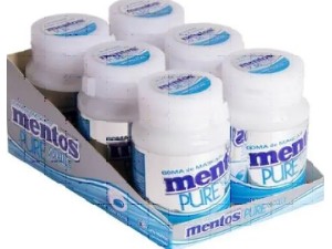 Goma de Mascar Mentos Pure White Menta Bottle c/6 - Perfetti